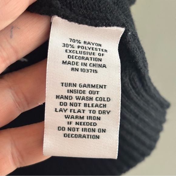 Nanette Lepore NWT Black White Heart Print Button Cardigan Women L Dark Romantic - Picture 8 of 10